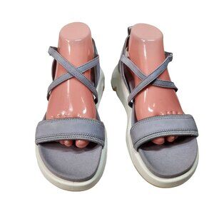 Ecco Sandals Women's Size 10 -  10.5 Shoes Suede Chunky Strap Grey Slingback 50